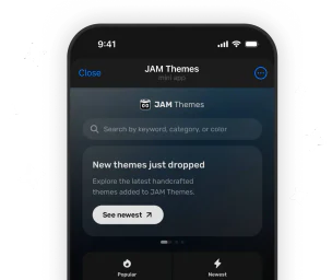 JAM Themes Telegram Mini App preview