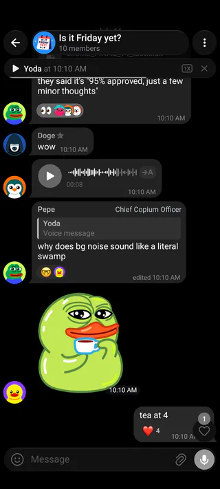 Grayscale Telegram theme Android Group screenshot