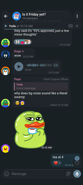 GRAPE OCEAN 🍇 Telegram theme Android Group screenshot